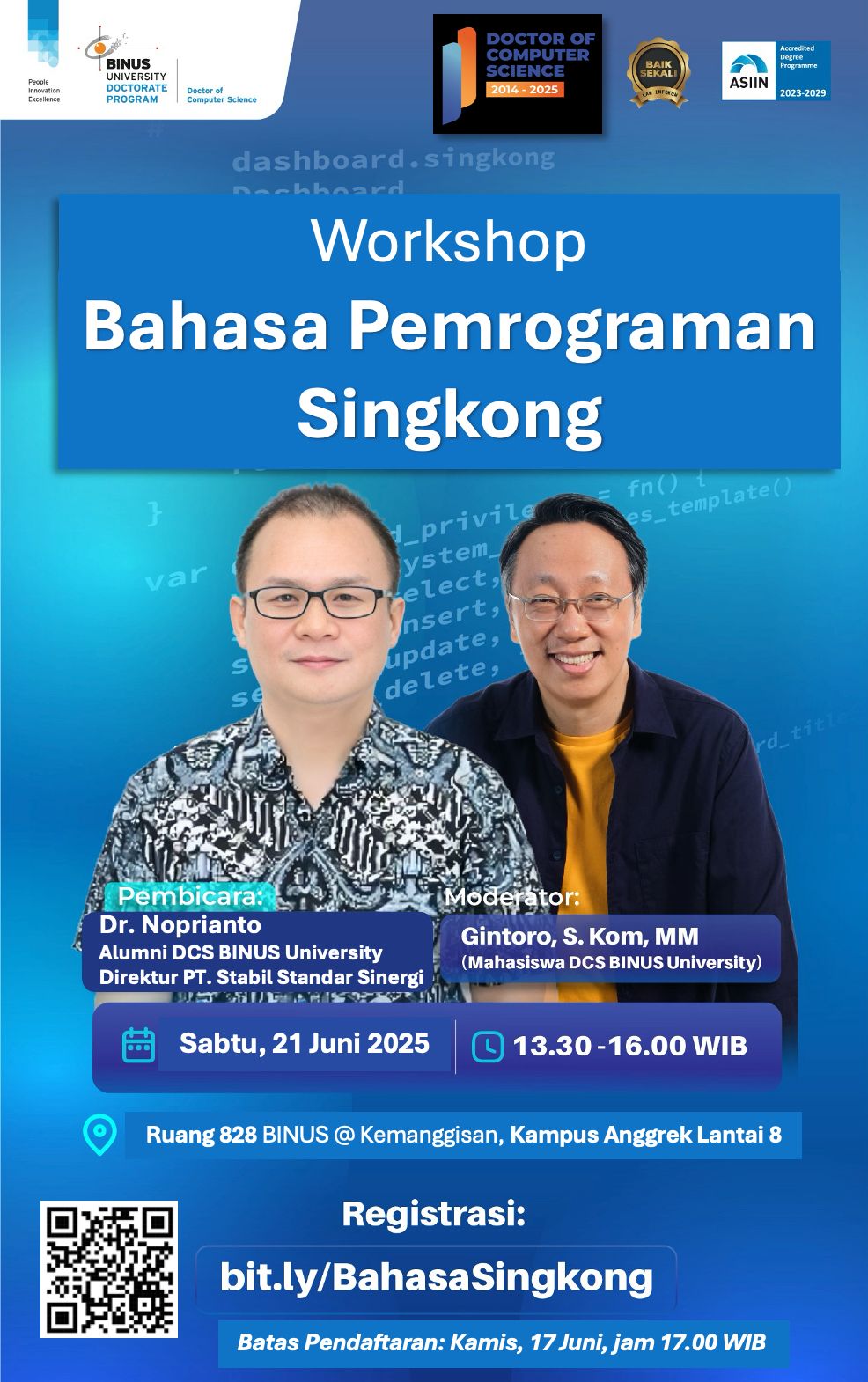 Binus / DCS: Workshop Bahasa Pemrograman Singkong